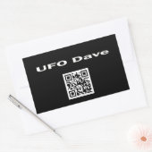 Rectangulaire Sticker rectangle avec logo UFO Dave et code QR (Enveloppe)