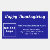 Rectangulaire Sticker Rectangle bleu de Thanksgiving pour l'entr (Devant)