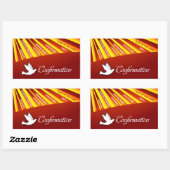 Rectangulaire Sticker rectangle, confirmation, colombe sur rouge (Feuille)
