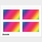 Rectangulaire Sticker Rectangle couleur arc-en-ciel (Feuille)