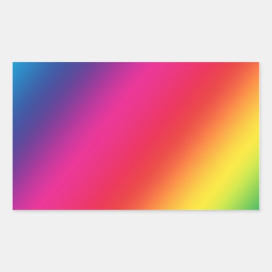Rectangulaire Sticker Rectangle couleur arc-en-ciel (Devant)