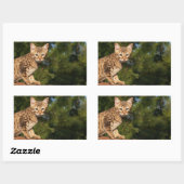 Rectangulaire Sticker Rectangle de chat Savannah (Feuille)