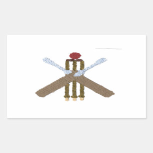 Rectangulaire Sticker Rectangle de cricket/étiquette