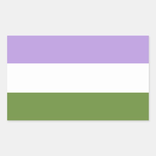 Rectangulaire Sticker Rectangle de la Genderqueer Pride (Devant)