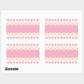 Rectangulaire Sticker Rectangle de l'oeil du coeur rose (Feuille)