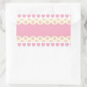 Rectangulaire Sticker Rectangle de l'oeil du coeur rose (Sac)