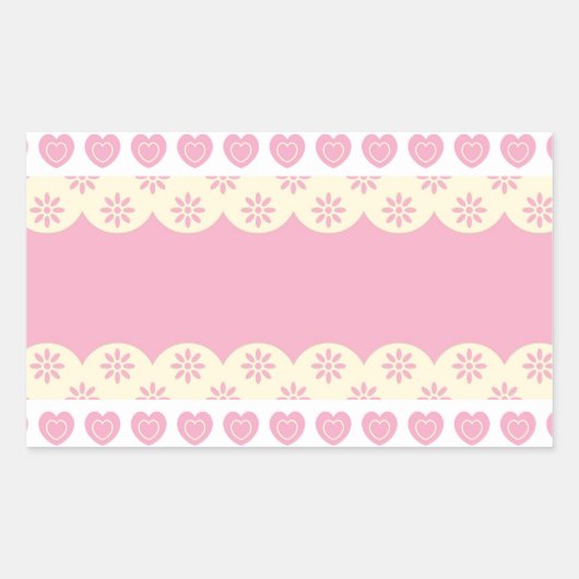 Rectangulaire Sticker Rectangle de l'oeil du coeur rose (Devant)