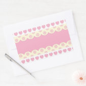 Rectangulaire Sticker Rectangle de l'oeil du coeur rose (Enveloppe)