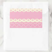 Rectangulaire Sticker Rectangle de l'oeil du coeur rose (Sac)