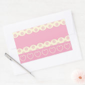 Rectangulaire Sticker Rectangle de l'oeil du coeur rose (Enveloppe)