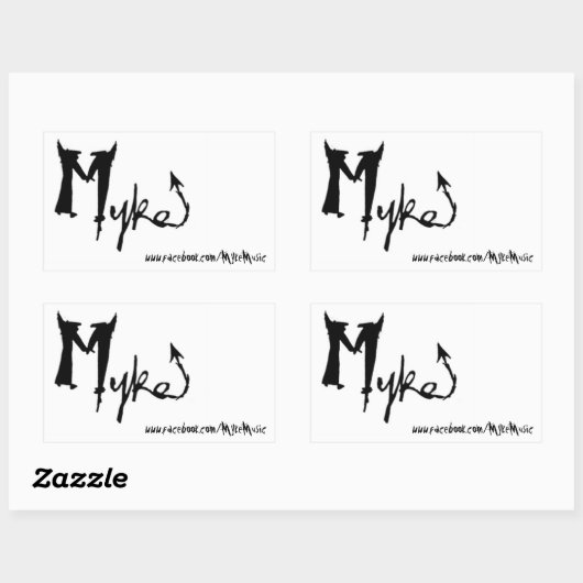 Rectangulaire Sticker Rectangle de nom de myke (Feuille)