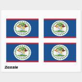 Rectangulaire Sticker Rectangle Drapeau Belize (Feuille)