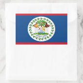 Rectangulaire Sticker Rectangle Drapeau Belize (Sac)