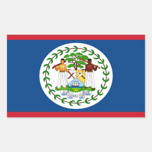 Rectangulaire Sticker Rectangle Drapeau Belize (Devant)