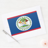 Rectangulaire Sticker Rectangle Drapeau Belize (Enveloppe)