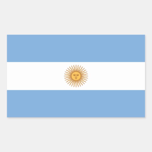 Rectangulaire Sticker Rectangle du drapeau de l'Argentine (Devant)