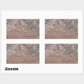 Rectangulaire Sticker Rectangle en marbre rose et gris (Feuille)