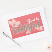 Rectangulaire Sticker rectangle, Inspirationnel, Foi, corail (Enveloppe)