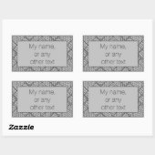 Rectangulaire Sticker Rectangle KNIT JACQUARD GRAS + Texte (Feuille)