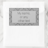 Rectangulaire Sticker Rectangle KNIT JACQUARD GRAS + Texte (Sac)
