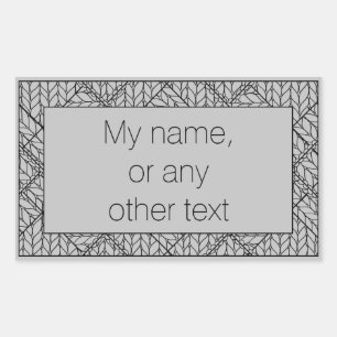 Rectangulaire Sticker Rectangle KNIT JACQUARD GRAS + Texte