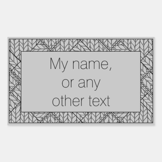 Rectangulaire Sticker Rectangle KNIT JACQUARD GRAS + Texte (Devant)