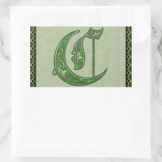 Rectangulaire Sticker Rectangle Lettre C (Sac)