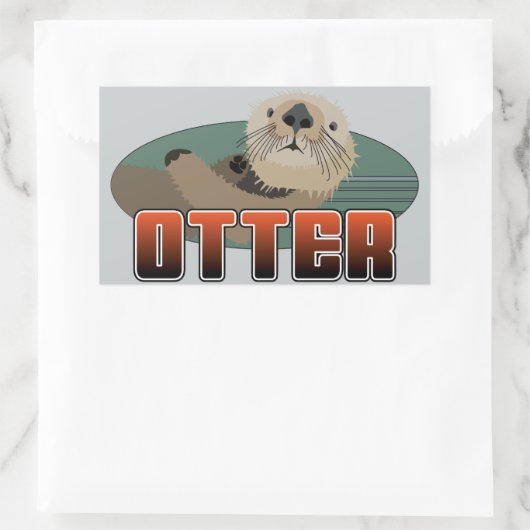 Rectangulaire Sticker Rectangle OTTER (Sac)