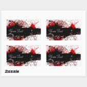 Rectangulaire Sticker Rectangle rouge, blanc et noir Abstrait (Feuille)