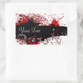 Rectangulaire Sticker Rectangle rouge, blanc et noir Abstrait (Sac)