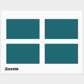 Rectangulaire Sticker Rectangle Turquoise foncé (Feuille)
