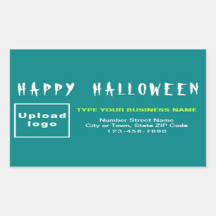 Rectangulaire Sticker Rectangle Turquoise Halloween d'affaires