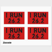 Rectangulaire Sticker Red I Run 26.2 (Feuille)