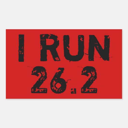 Rectangulaire Sticker Red I Run 26.2 (Devant)