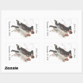 Rectangulaire Sticker Retro Mariage mariée Groom Happy Couple (Feuille)