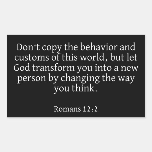 Rectangulaire Sticker Romans 12:2 (Devant)