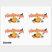 Rectangulaire Sticker rond Halloween classique/Halloween heureux (Feuille)