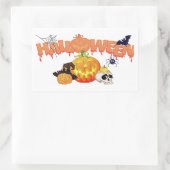 Rectangulaire Sticker rond Halloween classique/Halloween heureux (Sac)