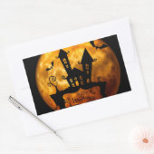 Rectangulaire Sticker rond Halloween classique / Scène hantée (Enveloppe)