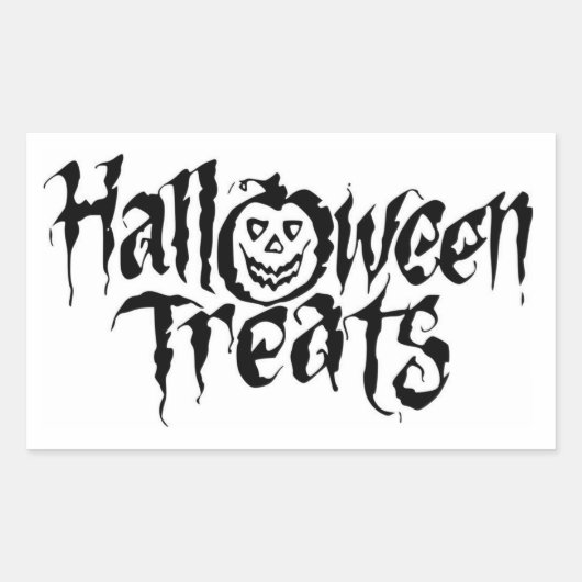 Rectangulaire Sticker rond Halloween classique / Traitements Hal (Devant)