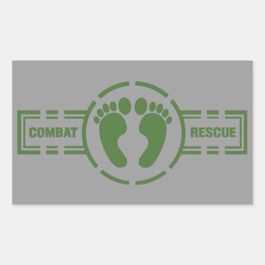Rectangulaire Sticker Roundel Secourt de combat | Pieds verts (Devant)