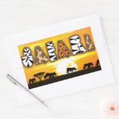 Rectangulaire Sticker Safari Sunset Tanzanie (Enveloppe)