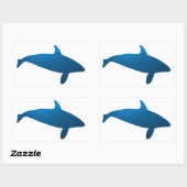 Rectangulaire Sticker Silhouette Orca de mer profonde (Feuille)