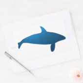 Rectangulaire Sticker Silhouette Orca de mer profonde (Enveloppe)