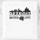 Rectangulaire Sticker Skyline de Detroit Motor City (Sac)