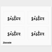Rectangulaire Sticker Soeur (Feuille)