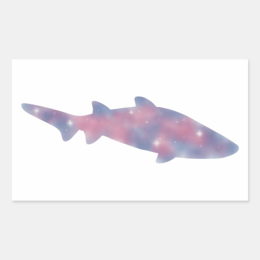Rectangulaire Sticker Starscape de requin léger (Devant)