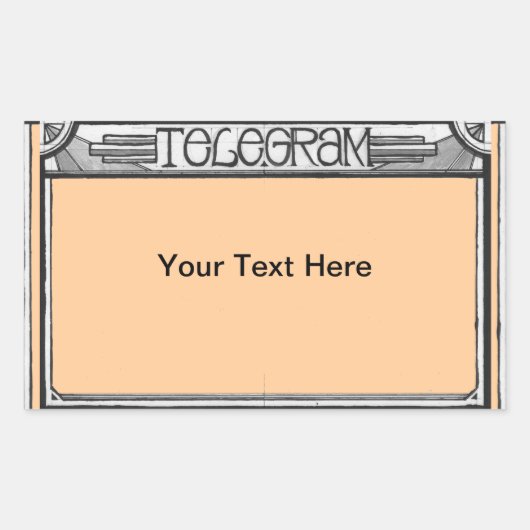 Rectangulaire Sticker Telegram Art Déco Personnalisable (Devant)