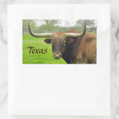 Rectangulaire Sticker Texas Longhorn "Texas" (Sac)