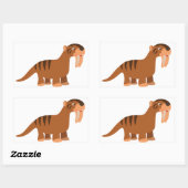 Rectangulaire Sticker Thylacosmilus Carton Doux Souriant (Feuille)